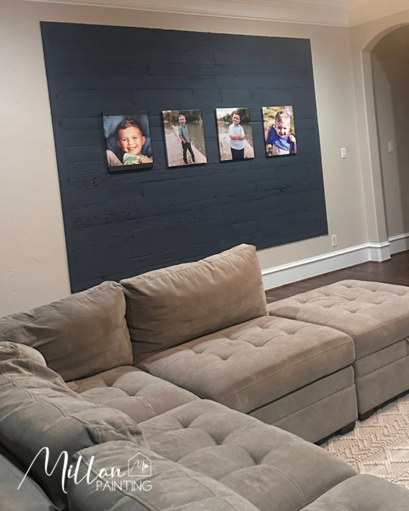 Living Room painted in Fort Worth Texas - Unique wall