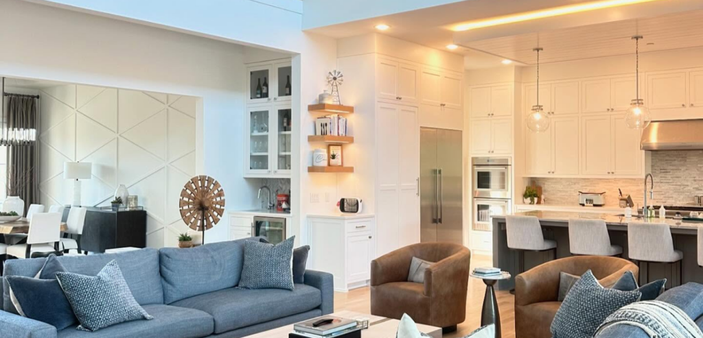 White Painted Living Room in Fort Worth Texas